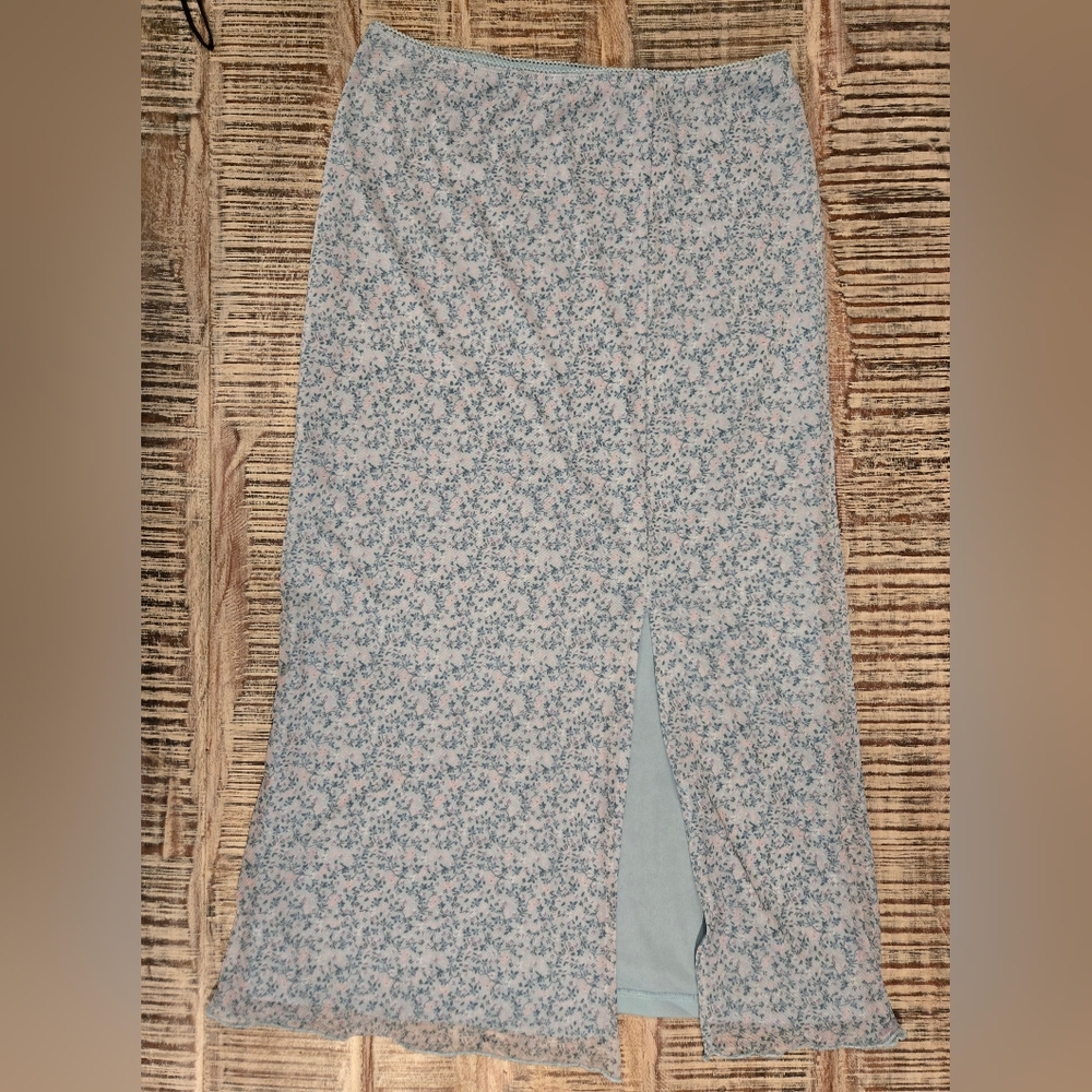 Rewind Floral Midi Skirt with Slit